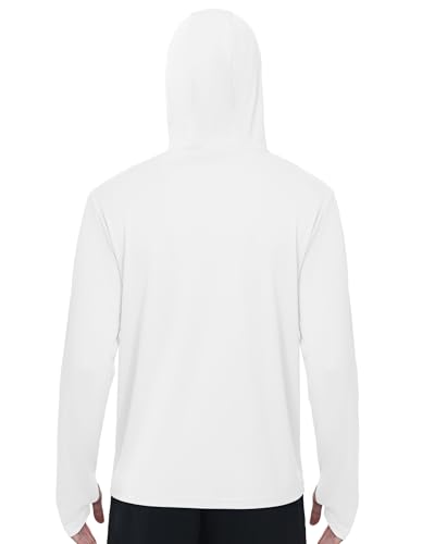 Image of FISHEAL Men's Performance Fishing Hoodie Shirt - UPF 50+ UV Sun Protection Long Sleeve Shirts with Mesh Face Mask