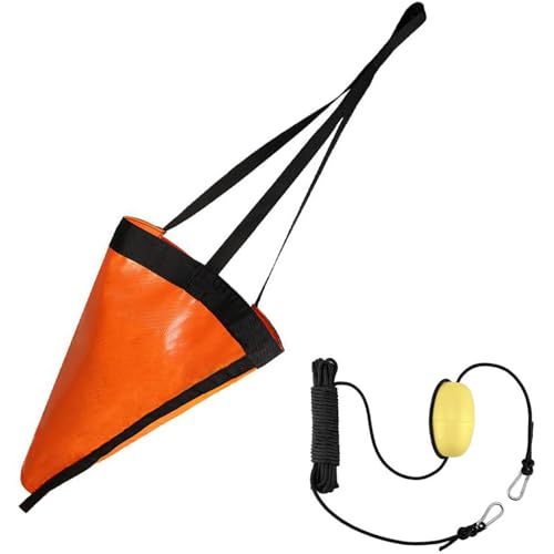 Chaussette de dérive en PVC robuste orange de 24 pouces avec corde de 30 pieds pour bateau
