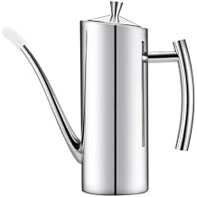 KSENDALO Stainless Steel Olive Oil Dispenser - 24oz/700mL Leakproof Oil Bottle, Premium One-Piece Design with Long Narrow Spout, Vertical Handle Kitchen Cruet for Precision Pouring