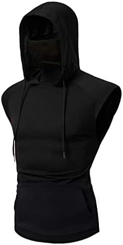 ZEFOTIM Mens Tank Tops Workout Sleeveless Shirts for Men Summer Casual Fashion Workout Slim Fit T-Shirts Graphic Oversized Clothes Outfits Camisetas para Hombre Black L ZZZ2053