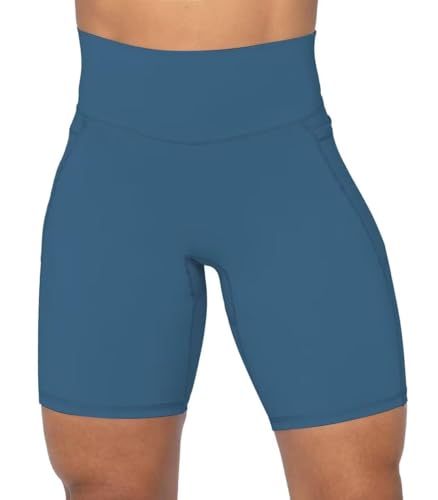 Image of Sunzel No Front Seam Biker Shorts for Women with Pockets, Yoga Workout Gym Bike Shorts with Tummy Control | 3, 5 Or 8-Inch Inseam, High Waisted, No Front Seam, Side Pockets, Buttery Soft, Compression Fit, Squat Proof, Tummy Control