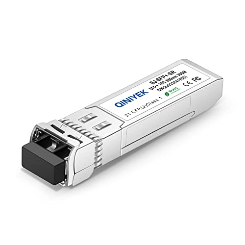 Image of 10GBase-SR SFP+ Transceiver,10G Multi-Mode SFP+ LC Module 850nm,up to 300 m,Compatible with Cisco SFP-10G-SR, Unifi UF-MM-10G, Meraki MA-SFP-10GB-SR,Fortinet,Mikrotik,Netgear,Supermicro(Pack of 1)