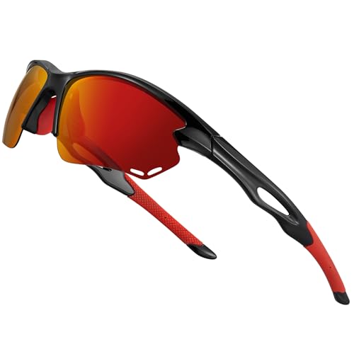 Image of BIRCEN Mens Polarized Sunglasses for Sports: TR90 Lightweight Sun Glasses Wrap Around Shades for Fishing Driving Cycling