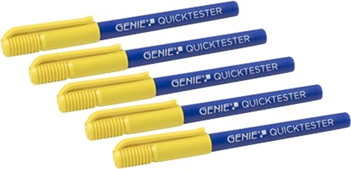 GENIE QUICKTESTER Geldscheinprüfstift 5er Set – Falschgeld Prüfer Stift für Euro & Dollar – Banknoten prüfen in Sekunden – Fake Money Detector – Geldschein Tester für Kasse, Gastronomie & Einzelhandel
