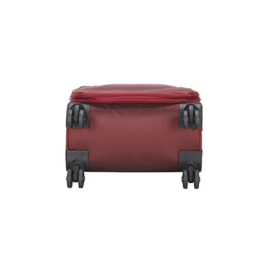 Image of VIP Polyester Solid Pattern Knight 8W Exp Trolley Bag With Spinner Wheels (H) 55 Red Soft (Red, Small)