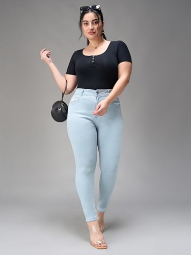 Image of Miss Chase A+ Women's Bootcut High Rise Regular Length Stretchable Denim Jeans