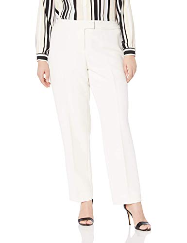 Anne Klein Women's Plus-Size Plus Crepe Slim Pant Pants, Anne White, 24W