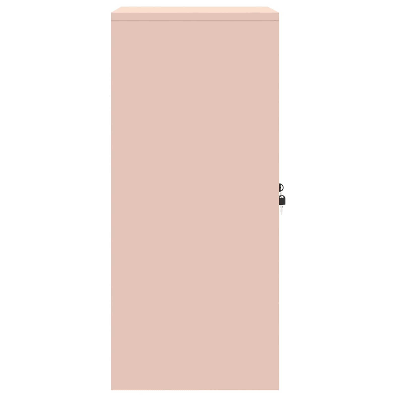 Armadio Portaoggetti Rosa in Acciaio 60 x 40 x 90 cm con Ante Chiudibili, Armadio in Metallo per Ufficio e Home Office, Armadio Multiuso per File, Cartelle, Documenti e Ripiano