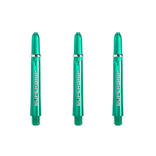 Tiges de fléchettes en polycarbonate Supergrip de taille moyenne vert jade