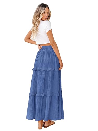 BTFBM Women's Long Summer Skirt 2025 Elegant High Waist Cocktail Party Wedding Guest Dress Flared A-Line Midi Skirts Solid2