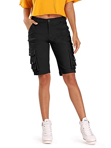 Bermuda cargo décontracté multi-poches femme OCHENTA noir taille 46