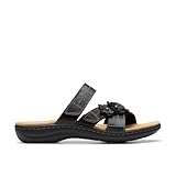 Clarks Women's Laurieann Rose Sandals, Black Leather - 8M