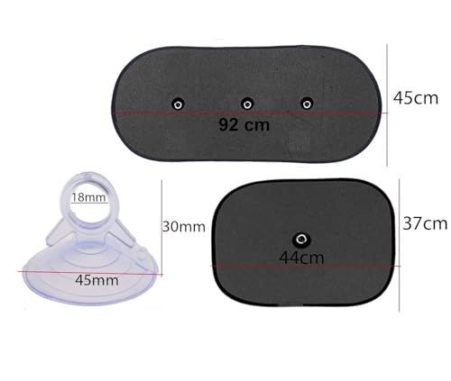 Image of Fabric Car Side Window and Rear Window Sun Shades, Black (Universal) (Chipkoo and Dikky)