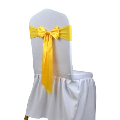 25 Stück Satin Spandex Stuhlhussen Band Bänder Stuhl Raffhalter für Party Bankett Dekor Hochzeit Dekoration Knoten Stuhl Schleife Schärpen