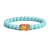 TIANXIAOQWE Armband mit schwarzen Lavastein-Perlen, für Damen und Herren, handgefertigt, elastisches Seil, natürlicher Vulkanstein, 19 cm, Stein, Quarz