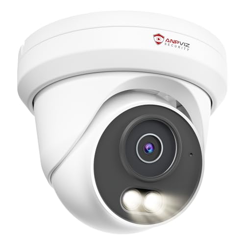 Anpviz 5MP PoE Camera, Full Metal Turret Security IP Camera Outdoor Wired, Smart Dual Light Color...