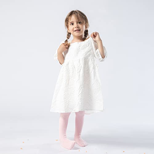 Image of Girls Tights Toddler Cable Knit Cotton Footed Seamless Dance Ballet Baby Girls' Leggings 3 /4 Pack
