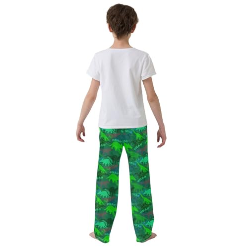 Dino Roar Print Boys Long Pants Soft Trousers Elastic Waist Kids Lounge Bottoms with Pockets S-XL3