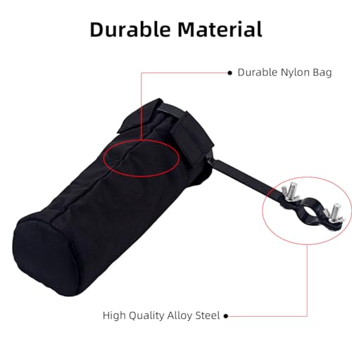Ogdni Drum Stick Holder, Adjustable Drum Sticks Bag, Drumstick or Brushes Mallets Container Bag, Clamp-On Lockable Aluminium Alloy Drumstick Holder for Drum Set Kit & Music Stand (black)