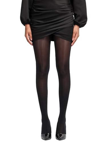Image of N2S NEXT2SKIN Women Semi-Sheer Pantyhose Stockings(Black /Skin, One Size)