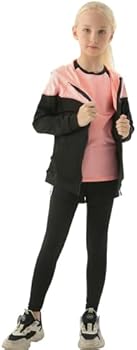 Tancefair Trainingspak voor meisjes, 3-delig, fleece, sportpak, joggingkledingset, vrijetijdspak (shirt broek), training, hardlopen, shirts, yoga (kies een maat kleiner