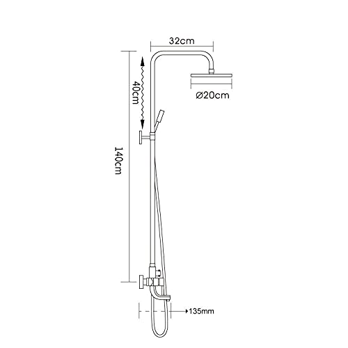 Robinet mitigeur de douche mural effet pluie de qualité supérieure en kit de salle de bain - 7