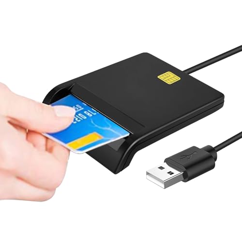 ID Card Reader, Smart Card Reader USB for National CAC Government ID & More, Compatible with Portuguese, Spanish, Belgian, German IDs, Secure & Plug-and-Play