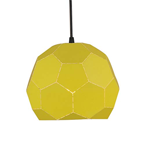 Lustre industriel bleu en métal forgé design géométrique créatif