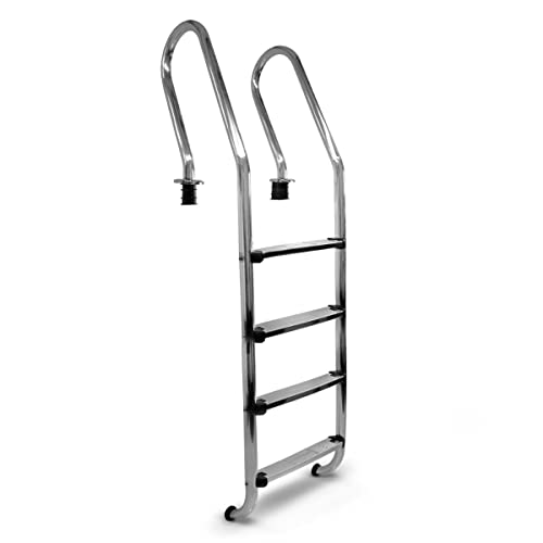 Paradies Pool® Edelstahl V2A Einhänge - Poolleiter Mixto Tiefbecken für eingelassene Becken bis 150 cm Tiefe, Menge: 1