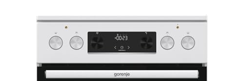 Gorenje GECS5C 60 WPA Elektro-Standherd mit Glaskeramik-Kochfeld / 50cm / 70 Liter/GentleClose/Schnellaufheizung/AirFry/ExtraSteam/Teleskopauszüge/AquaClean/weiß, 740538, 70L