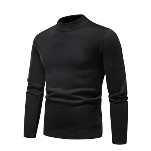 Men's Solid Color Crewneck Sweatwear Daily Wear Knitting Half Turtleneck Pullover Elasticated Ribbed Sweater3