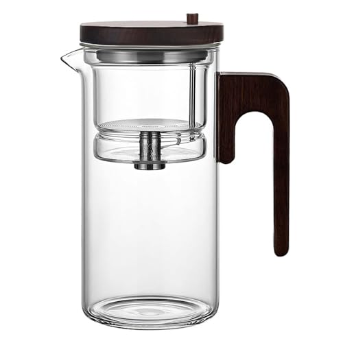 Botella infusora de té, vaso infusor de té con mango ergonómico, taza de viaje con infusor de té de vidrio, taza de té resistente al calor, botella de separación de agua de té para té