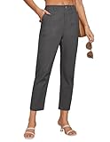 GRACE KARIN Business Pants for Women Trousers Casual High Waist Pencil Pant with Pockets Dark Grey L