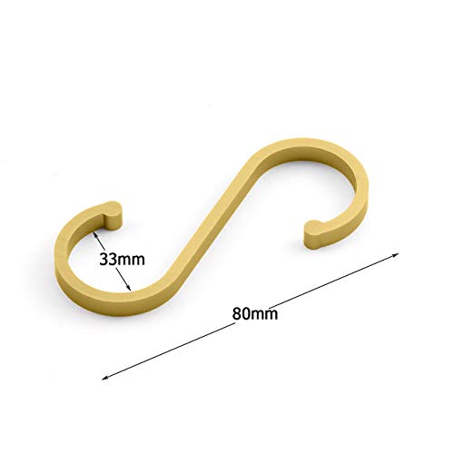 Jcbiz 12Pcs Space Aluminum S Hook Flat S Shape Bathroom Kitchen Railing S Hanger Multi-Purpose Spoon Pan Pot Towel Cloths Etc. Accessories Hangers Fit For Below 19Mm Round Rod #TOP2