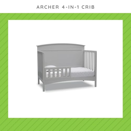 Image of Toddler Bed Safety Guard Rail Compatible with Delta Children Convertible Cribs - Solid Wood Rail for Convertible Crib to Toddler Bed Conversion - Safety Guard Rail for Children (Grey - 026, #0080)