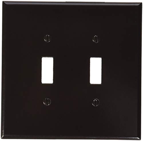 Leviton 85109 2-Gang Toggle Device Switch Wallplate, Oversized, Thermoset, Device Mount, Brown, 25-Pack