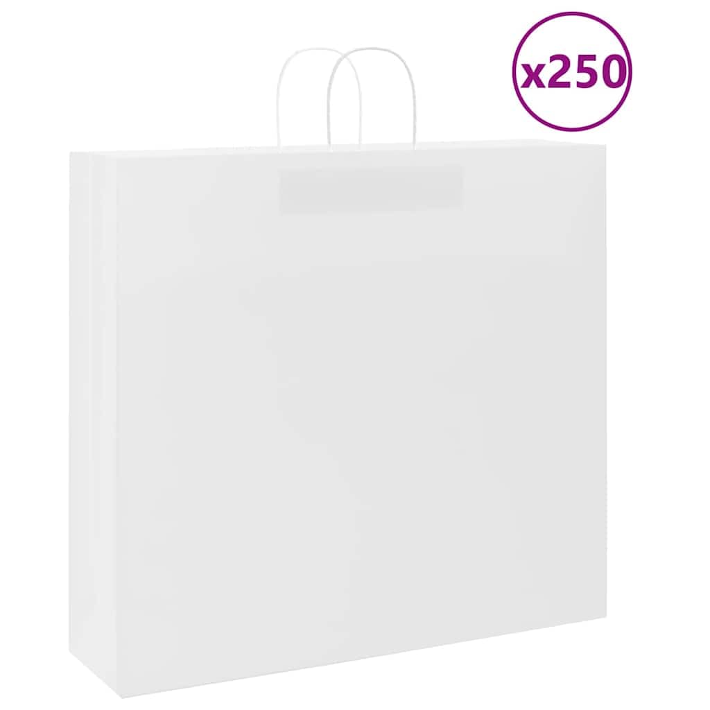 Bolsas de papel blancas 250 piezas con asas 54 x 15 x 49 cm