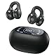 Open Ear Kopfhörer Bluetooth 5.4, Bluetooth Kopfhörer Sport Kabellos, Ohrclip Sportkopfhörer mit Eingebautes Mikrofon, HiFi-Sound mit Digitalanzeige Kabellos für Trainieren Laufen Fahren Radfahren