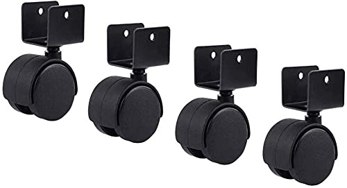 Roulettes de lit bébé 40 mm en polyuréthane avec fixation en U x4