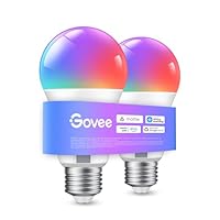 Govee Lampadina LED E27 Intelligenti WiFi e Bluetooth, Compatibile con SmartThings, Matter, Alexa e Google Assistant, 800lm, 16 Milioni di Colori RGBWW fai da te, Lampadina Smart, Set di 2
