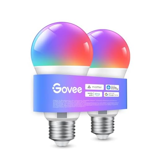 Govee Bombilla LED E27 Inteligentes WiFi y Bluetooth, Funciona con Alexa Google Assistant Home App, 16 Millones de Colores DIY RGBWW, Sincronización de Música Bombilla Inteligente, Juego de 2