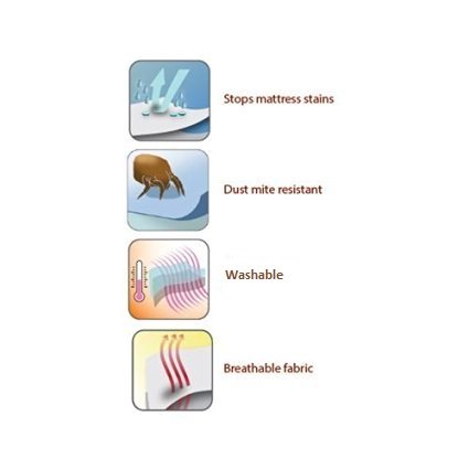 DREAM CARE Waterproof Mattress Cover, 36X72X6, Coffee, Polycotton 3