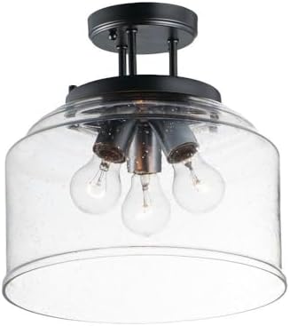 Maxim Acadia - 3 Light Semi-Flush Mount-Black Finish