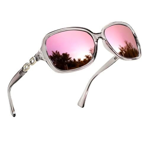 Image of SIPHEW Women's Polarized Sunglasses w UV400 Protection,Classic Sun Glasses | Vintage Sunnies,Wraparound Shade,Lightweight & Comfortable,Big Sunnies eyewear,Driving,Outdoors