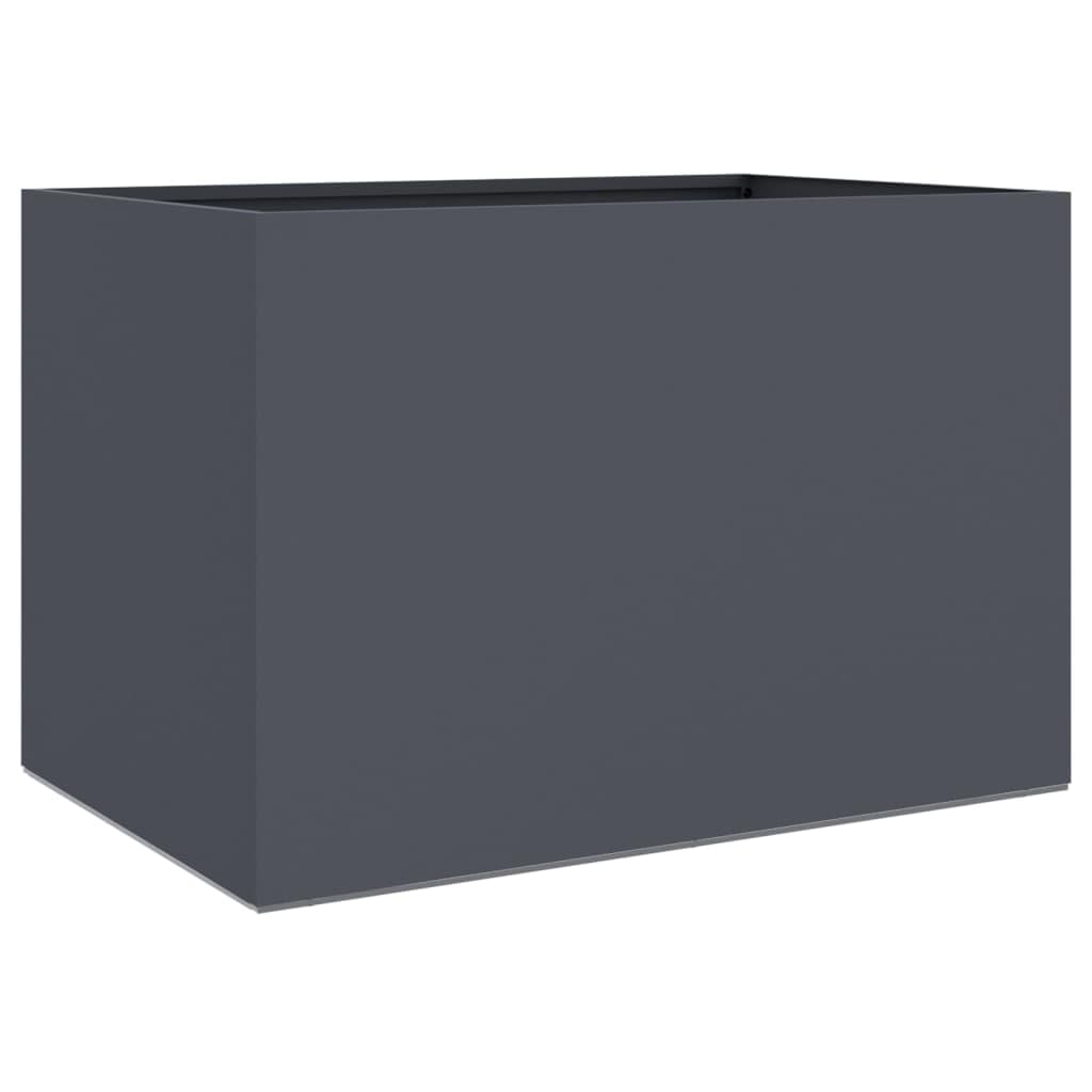 vidaXL Jardinière, Bac à Fleurs, Pot de Plantes, Boîte à Fleurs, Jardinière Surélevée de Jardin Patio Terrasse, Anthracite 62x40x39 cm Acier