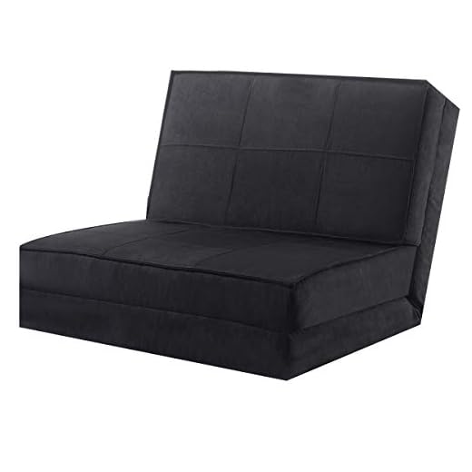 Giantex 5-Position Adjustable Convertible Flip Chair, Sleeper Dorm Game Bed Couch Lounger Sofa Chair Mattress Living Room Furniture, Black