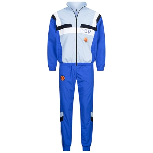 JELEX Retro Tracksuit Herren Präsentationsanzug – Fußball Retro Trainingsanzug mit Jacke & Hose Eingesticktes Logo  DE/NL/SE/PL Alphanumerisch XXL Regular Regular DDR