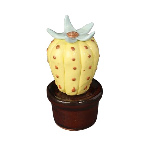 LJJCSFF Mini figuras de plantas de cerámica de cactus de imitación surtidas suculentas artificiales de cerámica, flores suculentas, plantas falsas 3D hechas a mano de cerámica suculenta