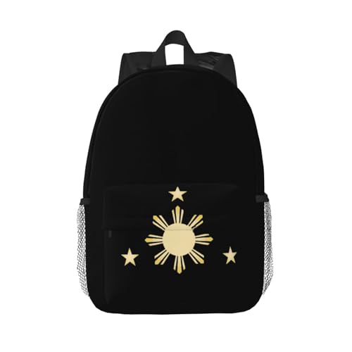 Cute Philippines Flag Backpack Filipino Sun and Star Flag Laptop Backpack for Women Men,Travel, Office, Work