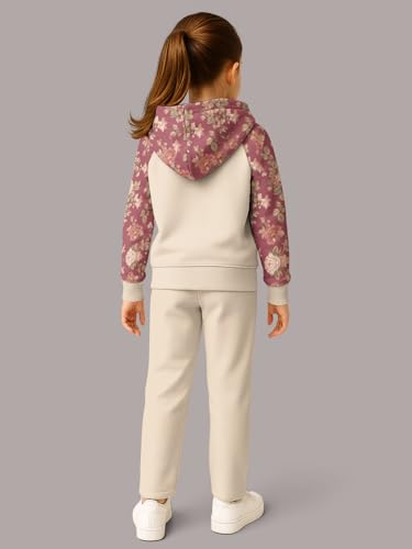 Image of HELLCAT Trendy Co-ords With Hoodie Sweatshirt and Trackpant Clothing Set for Girls.